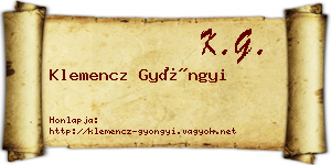 Klemencz Gyöngyi névjegykártya