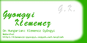 gyongyi klemencz business card