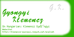 gyongyi klemencz business card